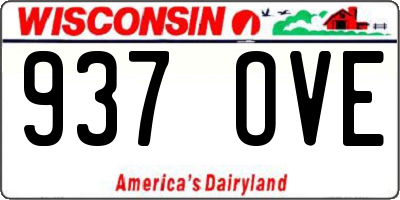 WI license plate 937OVE