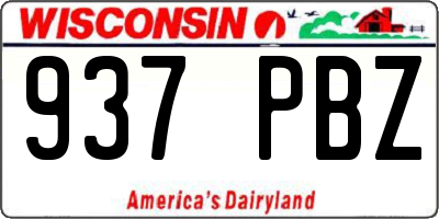 WI license plate 937PBZ