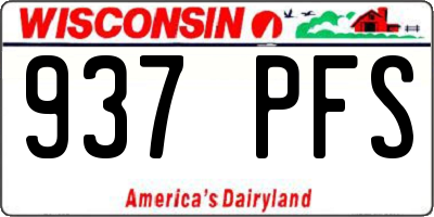 WI license plate 937PFS
