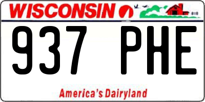 WI license plate 937PHE