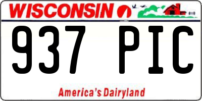WI license plate 937PIC