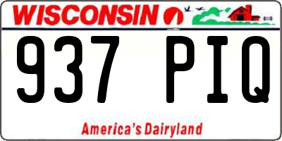 WI license plate 937PIQ