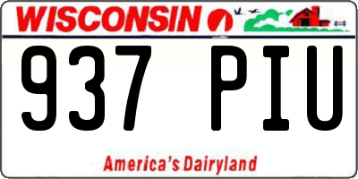 WI license plate 937PIU