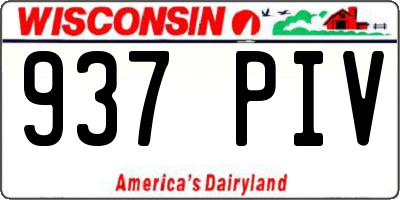WI license plate 937PIV