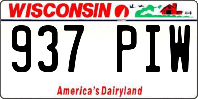 WI license plate 937PIW