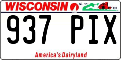 WI license plate 937PIX