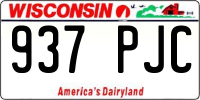 WI license plate 937PJC