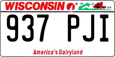 WI license plate 937PJI