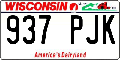 WI license plate 937PJK
