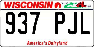 WI license plate 937PJL
