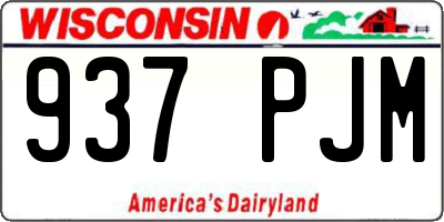 WI license plate 937PJM