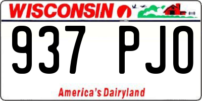 WI license plate 937PJO