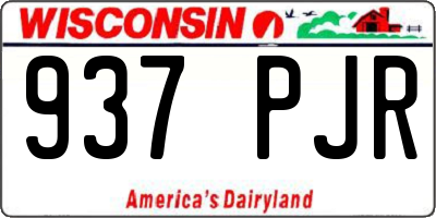 WI license plate 937PJR