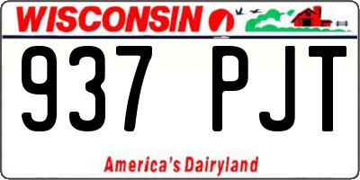 WI license plate 937PJT