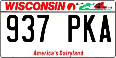 WI license plate 937PKA