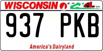 WI license plate 937PKB