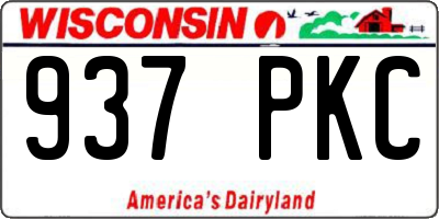 WI license plate 937PKC
