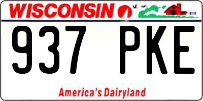 WI license plate 937PKE