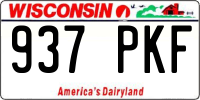 WI license plate 937PKF
