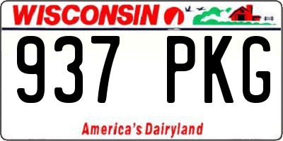 WI license plate 937PKG