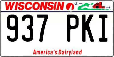 WI license plate 937PKI