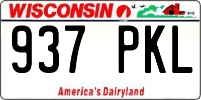 WI license plate 937PKL