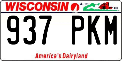 WI license plate 937PKM