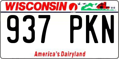 WI license plate 937PKN