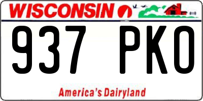 WI license plate 937PKO