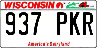 WI license plate 937PKR