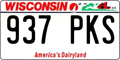 WI license plate 937PKS