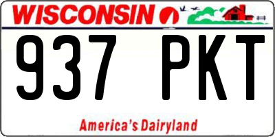 WI license plate 937PKT