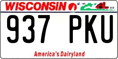 WI license plate 937PKU