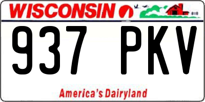 WI license plate 937PKV