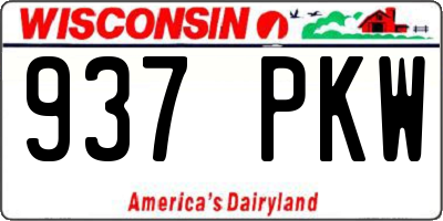 WI license plate 937PKW