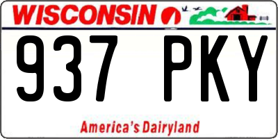 WI license plate 937PKY