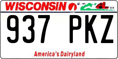 WI license plate 937PKZ