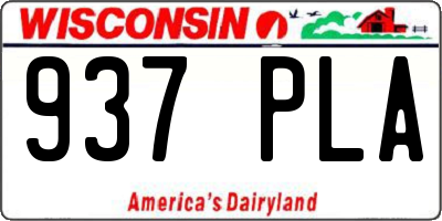 WI license plate 937PLA