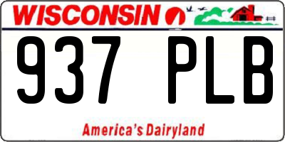 WI license plate 937PLB