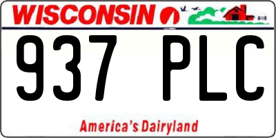 WI license plate 937PLC
