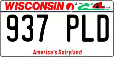WI license plate 937PLD