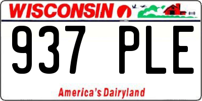 WI license plate 937PLE