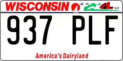 WI license plate 937PLF