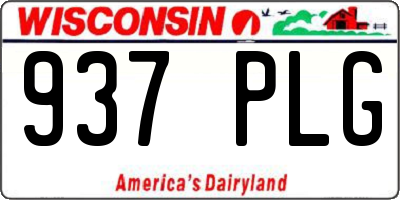 WI license plate 937PLG