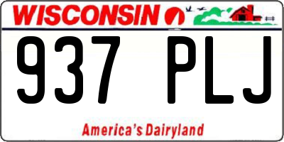 WI license plate 937PLJ