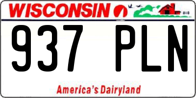 WI license plate 937PLN