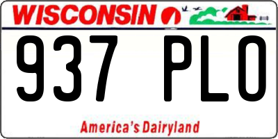 WI license plate 937PLO