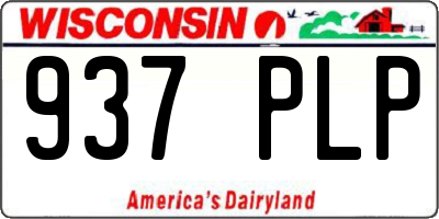 WI license plate 937PLP