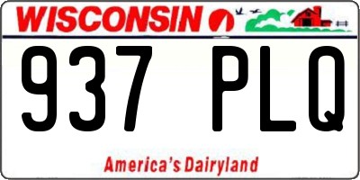 WI license plate 937PLQ