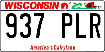 WI license plate 937PLR